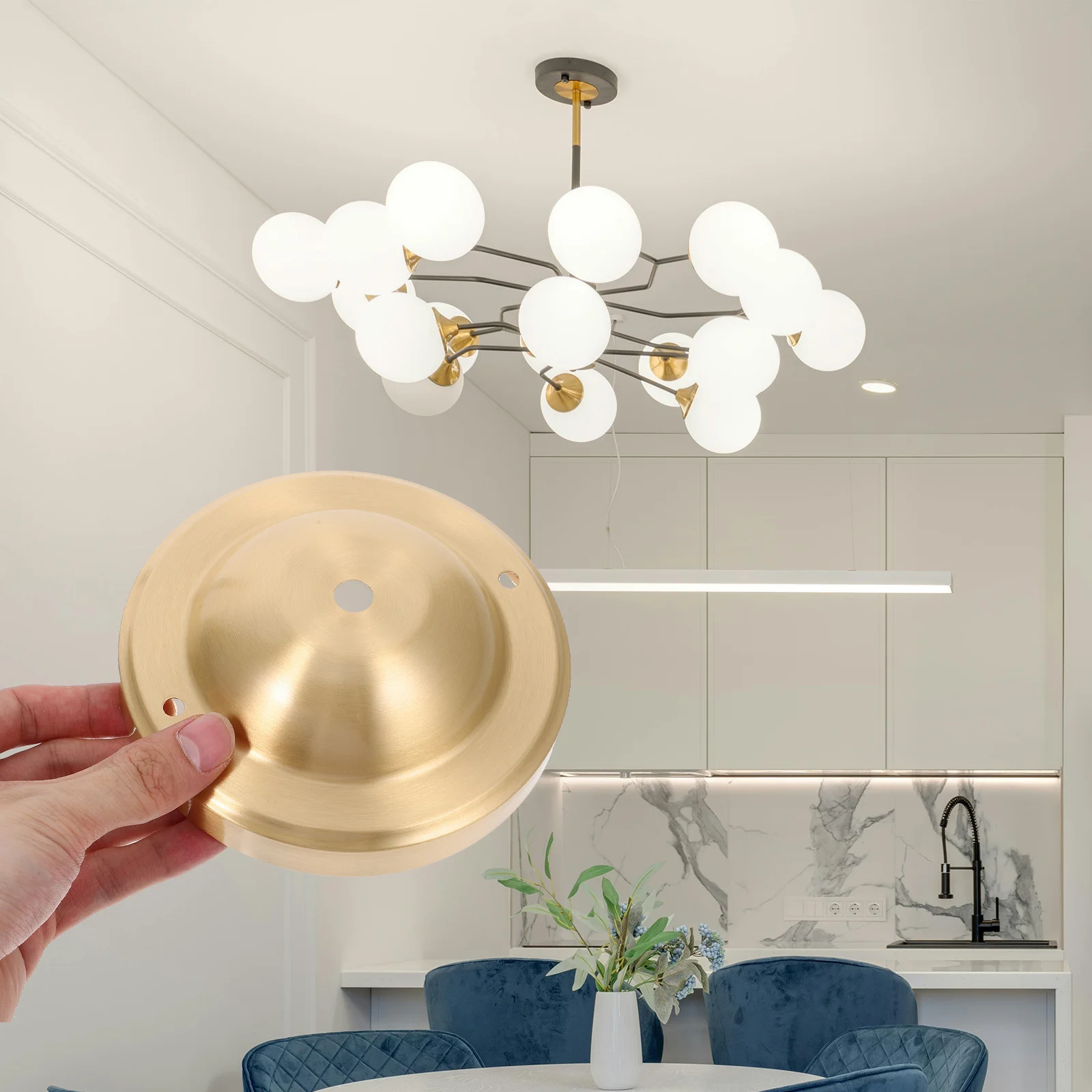 

1pc Ceiling Light Canopy Plate Metal Mounting Cover For Living Room Bedroom Cafe Bar Decorative Lighting Fixture Hardware Kit