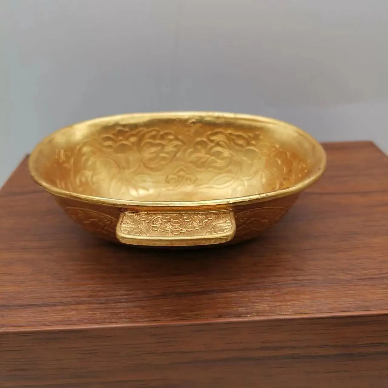 Play with copper, thicken gold, Datang gold bowl, gilded copper, wenwan, collect old objects in the countryside.