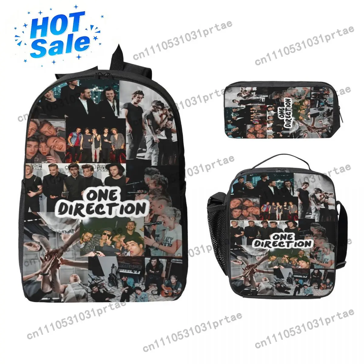 1D Boys Group One Directions Kids Backpack Lunch Box Pencil Boxes for Boys Girls Backpacks bag Set