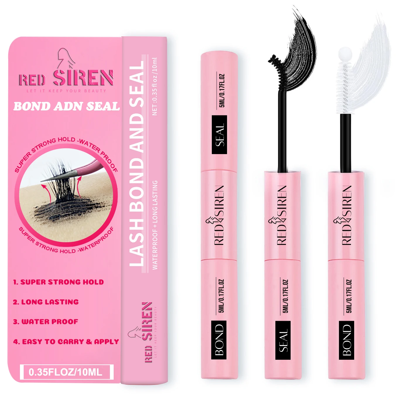 Lash Glue Super Strong Hold Waterproof Lash Bond And Seal Makeup Accessories Lash Remover + Lash Clusters Glue