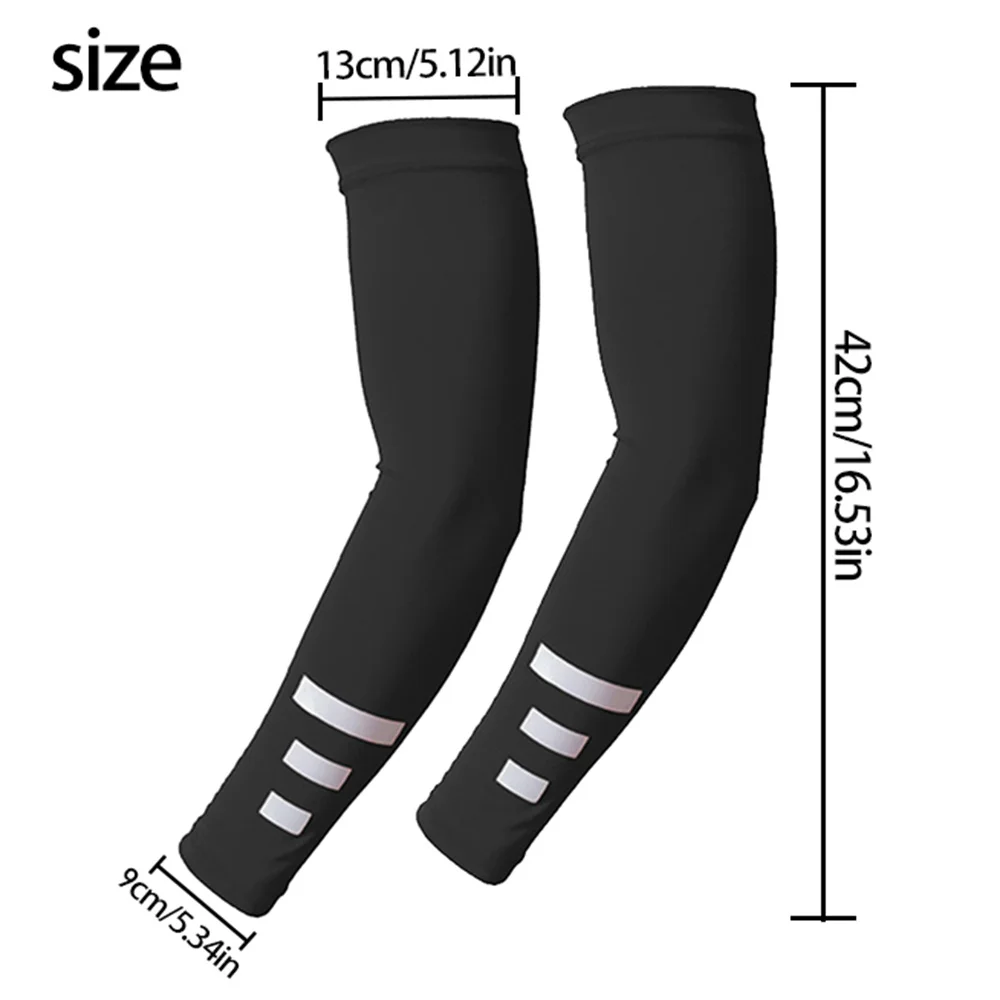 2PCS Summer Sun Uv Protection Women Arm Sleeves Reflective Night Cycling Running Arm Warmers Cover Men Sports Armguards Cuff