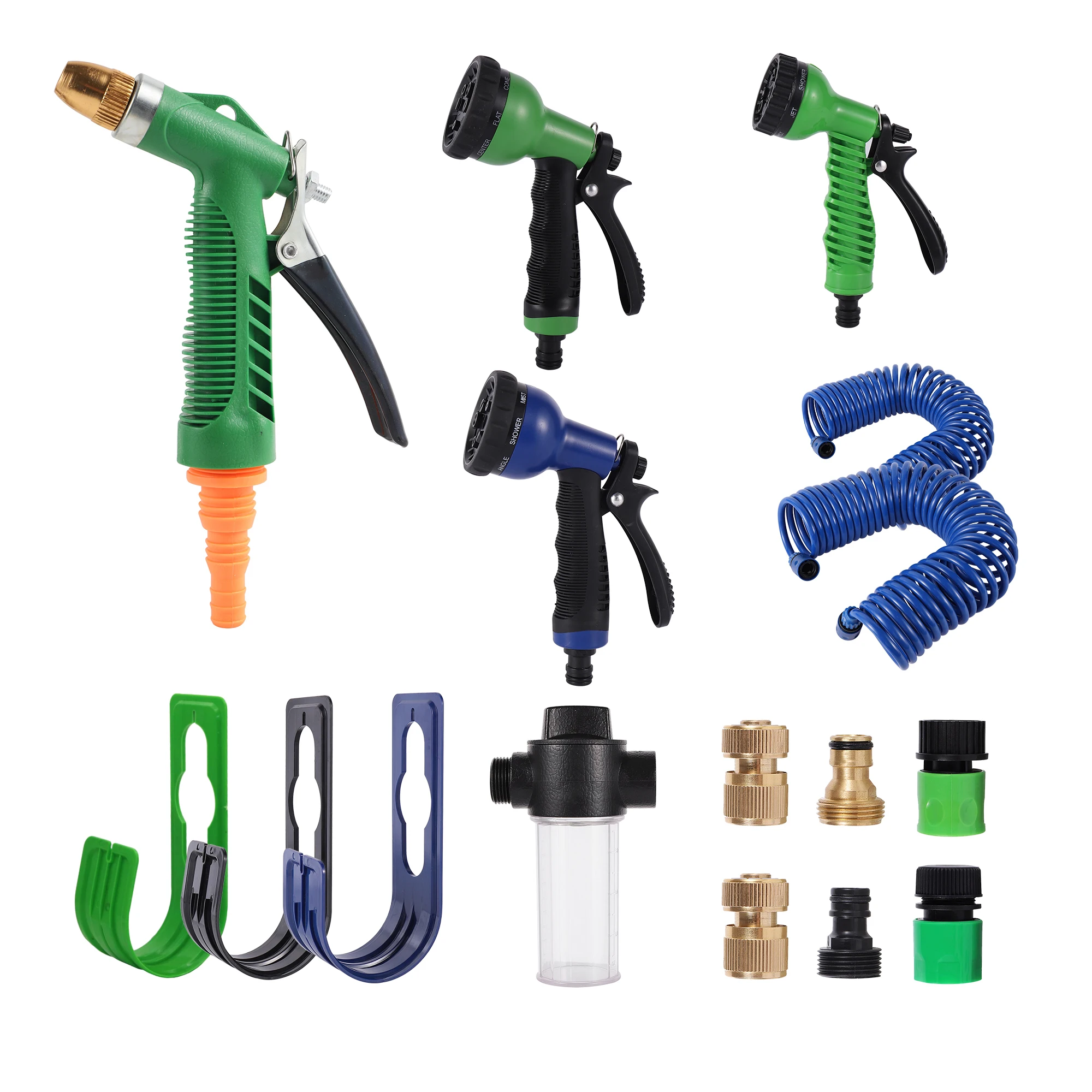 7,8 وظيفة حديقة بندقية رش حديقة الحائط تخزين الرف ارتفاع ضغط بندقية رذاذ فوهة الرش مع زجاجة رغوة #1