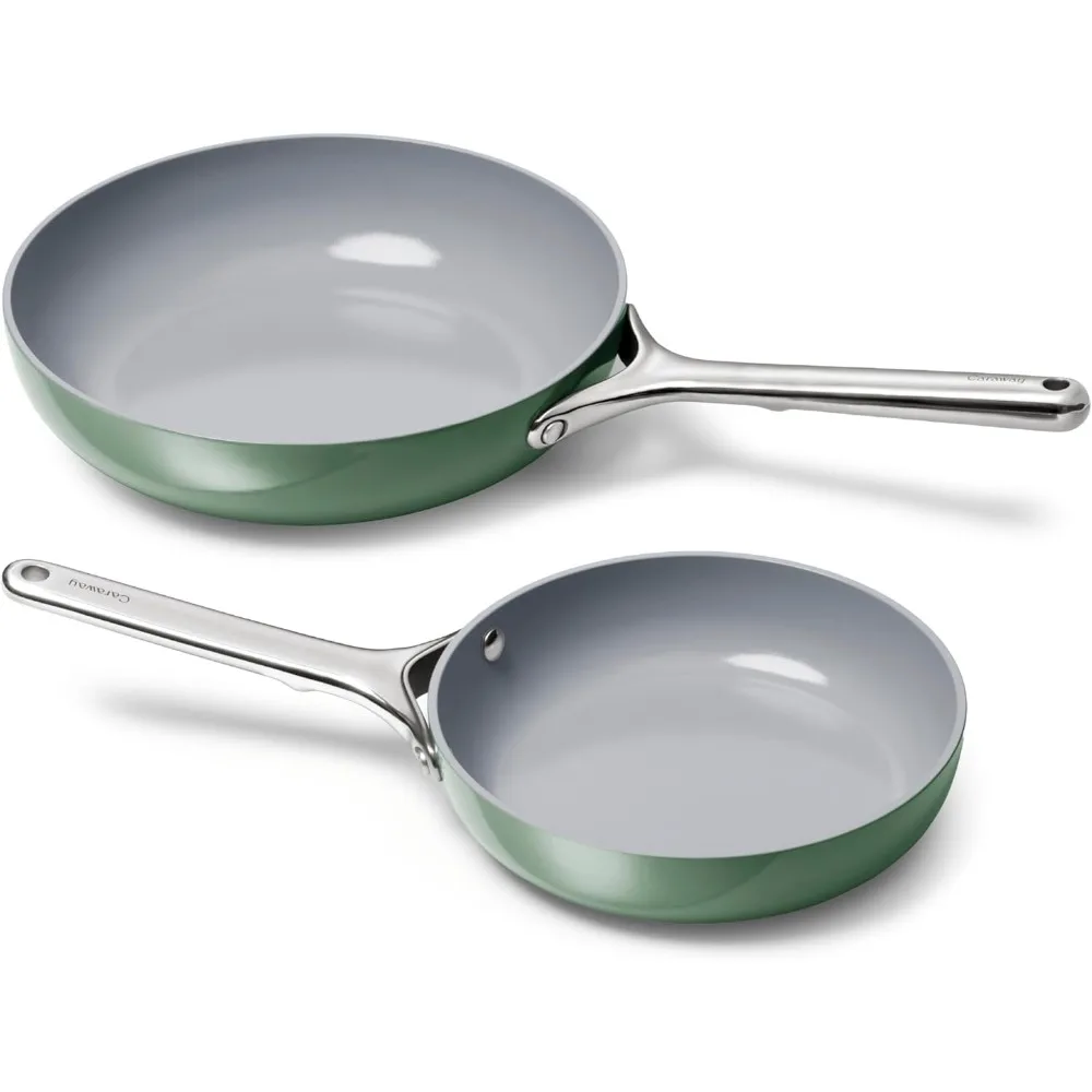 

сковорода Duo — керамическая сковорода с антипригарным покрытием (8 дюймов и 10,5 дюймов), нетоксичная, без ptfe и пенфи — безопасная для духовки и совместима со всем плитой