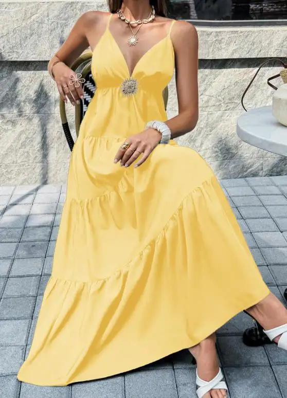 

Women Dress 2026 Summer Fashion Latest Hot Selling Unique Hot Girl Casual Y2K Elegant Style Vacation Style Versatile Strap Dress
