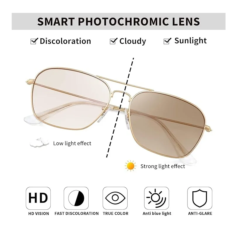 Photochromic Lens Optical Prescription Smart Glasses Color Changing Sunglasses Diopter Discolour Multi Functional Lenses MR8 Mr7