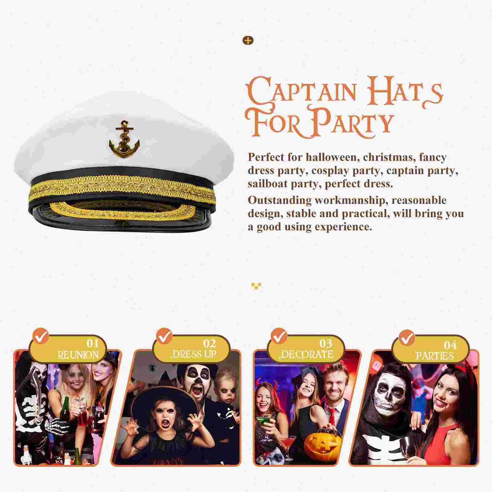 Captain Hat For Men Adult Hats Boating Sun Captains Costume Sailor Decoration Women Costumes