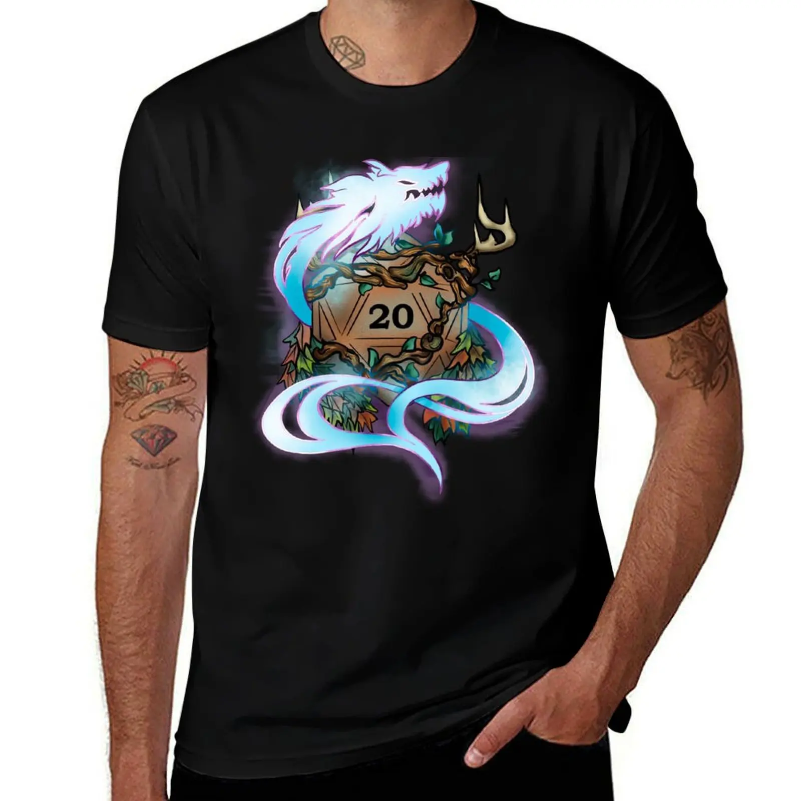 D&Dice; Druid T-Shirt Plus Size Gym Sports T-Shirt
