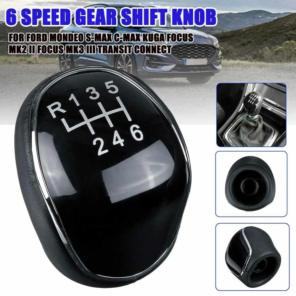 Gear Shift Knob Leather Headball OE 1798600 For Ford C-Max Focus Mk2 Mk3 Grand C-Max Galaxy Kuga Transit Connect Custom S-Max