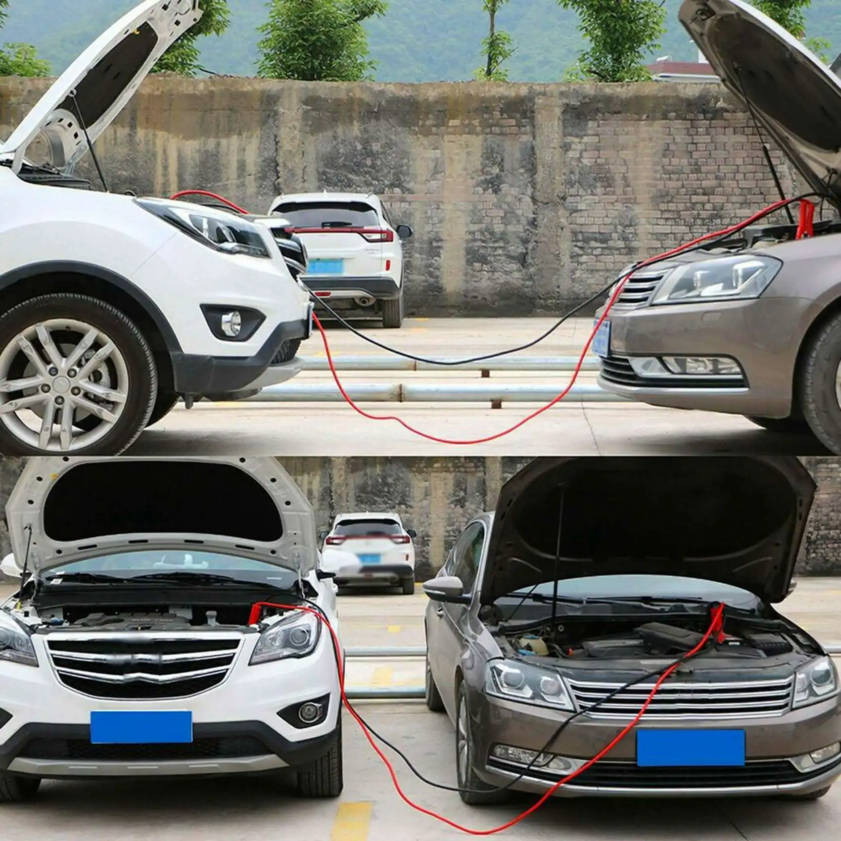 6M 2000AMP Car Emergency Power Start Cable Whit Current Protector Car Battery Jumper Booster Line Copper Wire Clamps