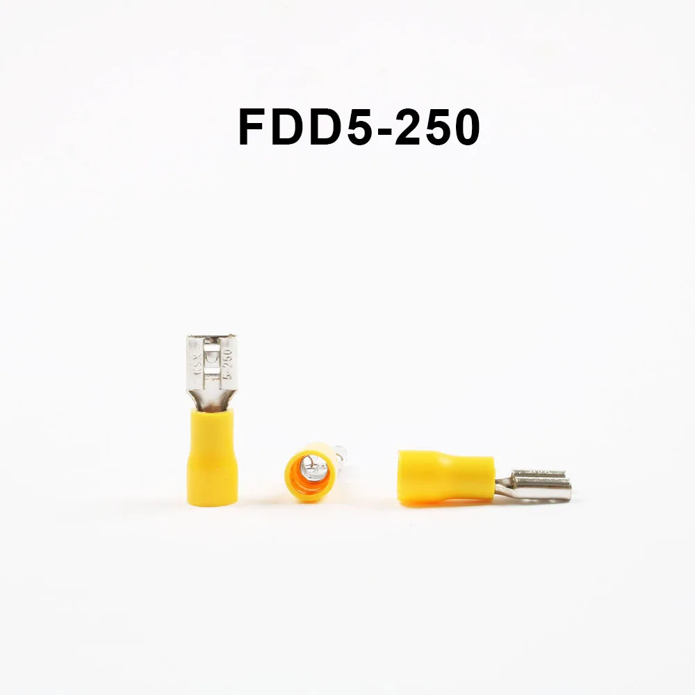 FDD2-250 Female Insulated Electrical Crimp Terminal for 1.5-2.5mm2 Connectors Cable Wire Connector 100PCS/Pack FDD2.5-250 FDD
