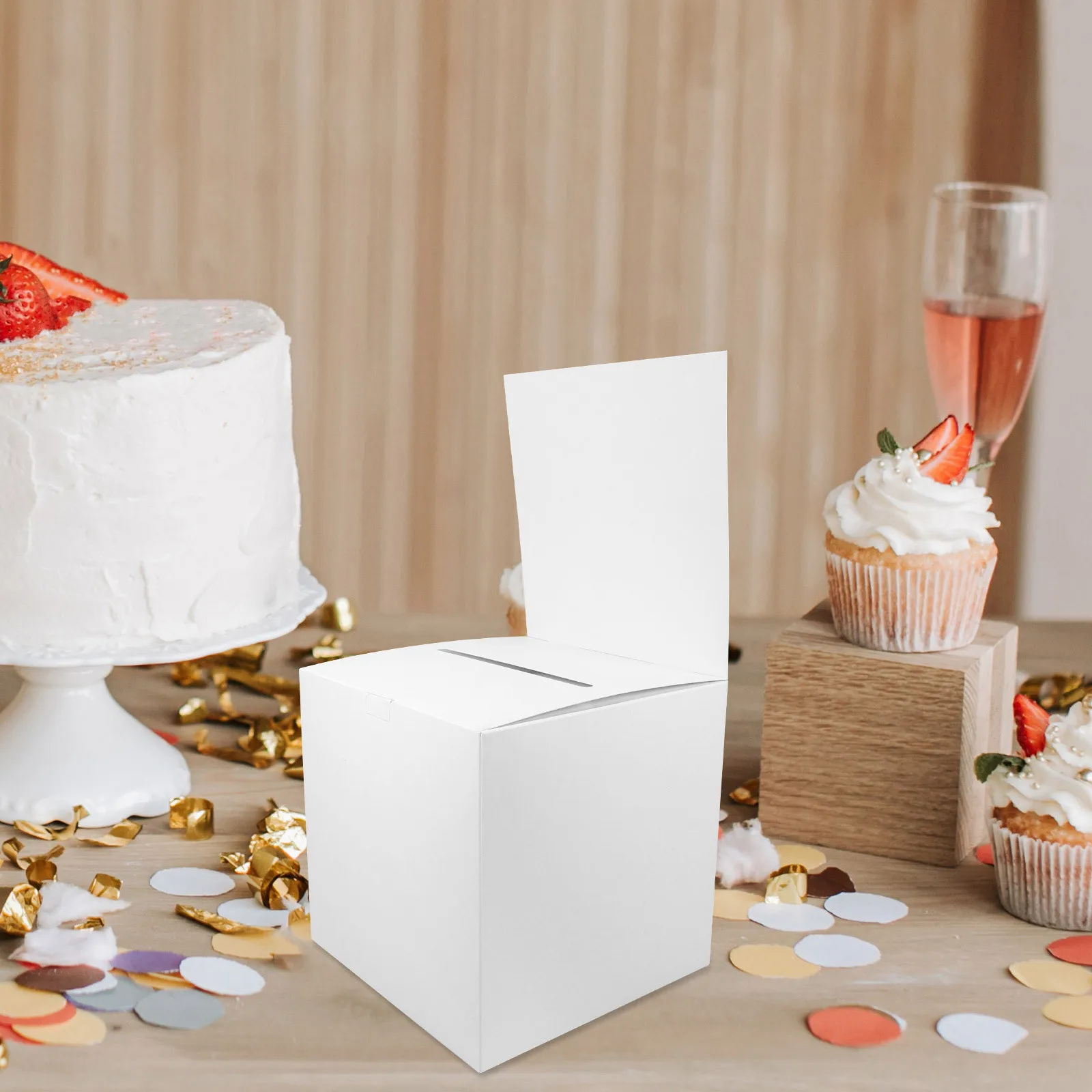 4 Stuks Papieren Loterij Doos Multifunctionele Stemmen Opbergdoos Voor Party Meeting Donatie Stembiljet Ticket Houder Papier Loterij doos