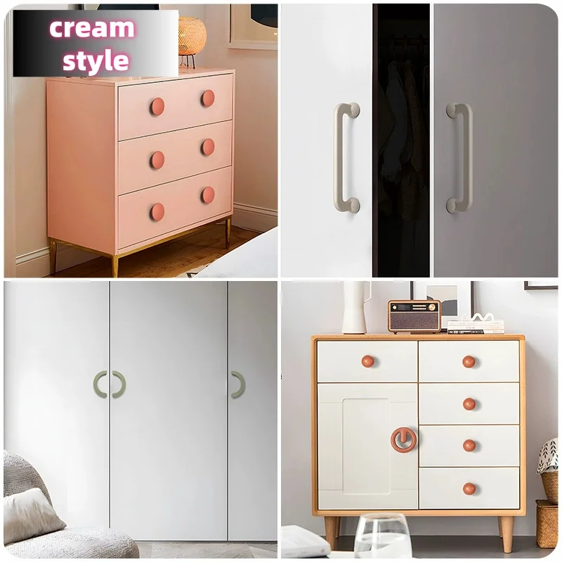 خزانة حديثة وبسيطة مصنوعة من سبائك الزنك ومقبض باب خزانة الأحذية الملون متعدد الاستخدامات، وخزائن بجانب السرير على الطراز الكريمي، ومقابض خزانة الملابس