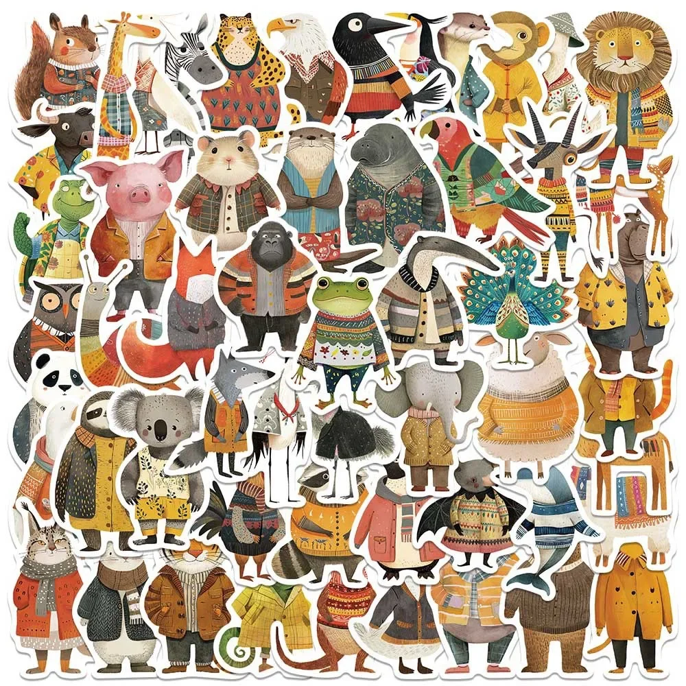Fairy Tale Animal Illustration Adesivos, Decalques engraçados bonitos do graffiti, DIY Diário, Notebook, Laptop, Bagagem, Skate, 10 pcs, 50pcs