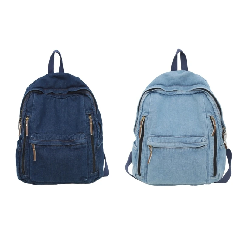 

Large Capacity Shoulder Bag Vintage Denims Backpack Adjustable Straps School Bag Bookbags for Students, Teenagers