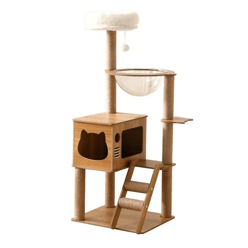 مناسبة لإطار تسلق القطط، كبسولة مساحة عش القطط، شجرة القطط المتكاملة لا تشغل منطقة غرفة النوم المقاومة للاهتراء
