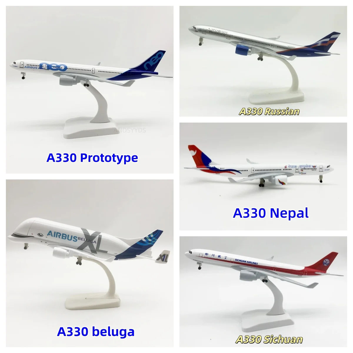 

20cm Alloy Scale Aircraft A330 Beluga Model Airplanes Miniature Airplane Diecast With Wheels & Base Assemble Gifts Collection