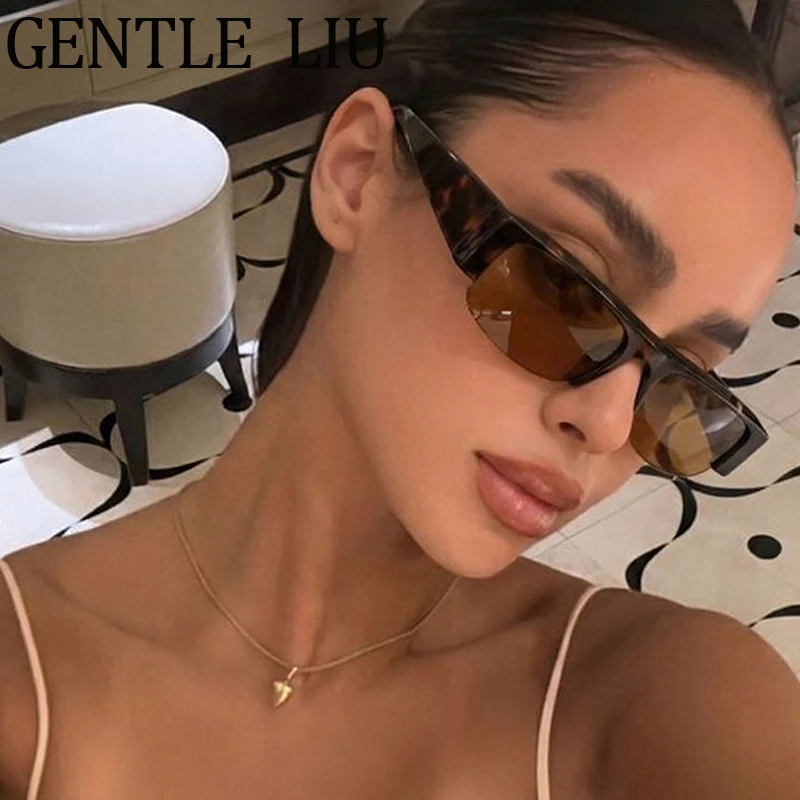 

Vintage Small Frame Semi-Rimless Rectangle Sunglasses Women 2026 Luxury Brand Retro Y2K Punk Sun Glasses For Lady Eyewear Shades