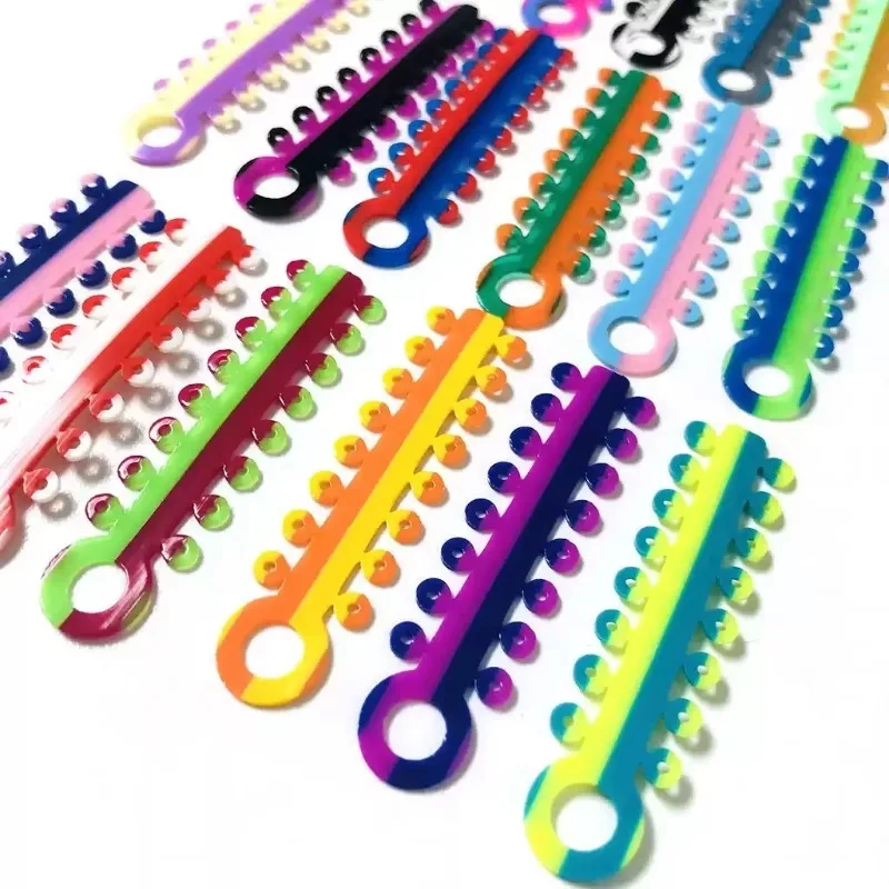 2 Color Combo Orthodontics Braces Ligature Ties 20 Sticks Lab Elastic Rubber Bands