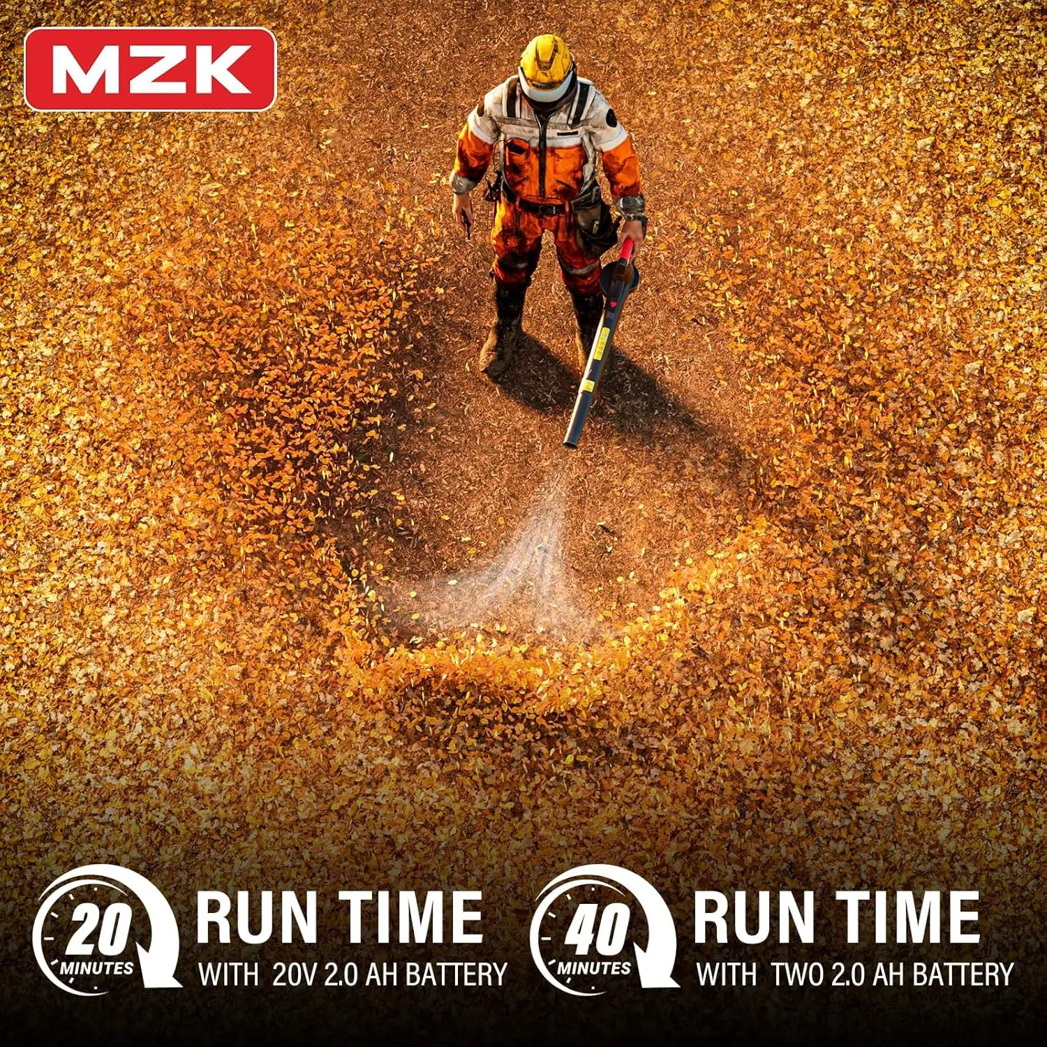 منفاخ أوراق شجر لاسلكي 20 فولت مع بطاريتين وشاحن، خفيف الوزن للعناية بالعشب وتنظيف الفناء