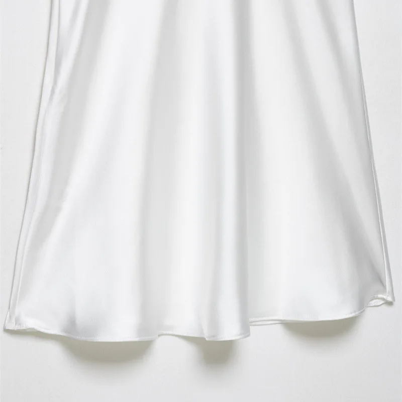 Summer New Women's Fashion Sexy Silk Satin Texture Dress