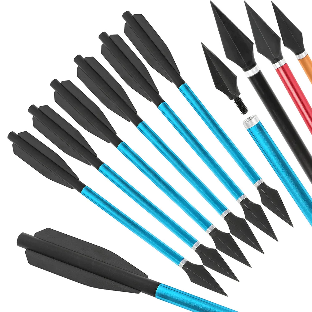 

6/12 шт., болты для арбалетных стрел, алюминиевые сменные наконечники для стрел для уличного лука, стрельба из лука, охотничьи аксессуары для стрельбы