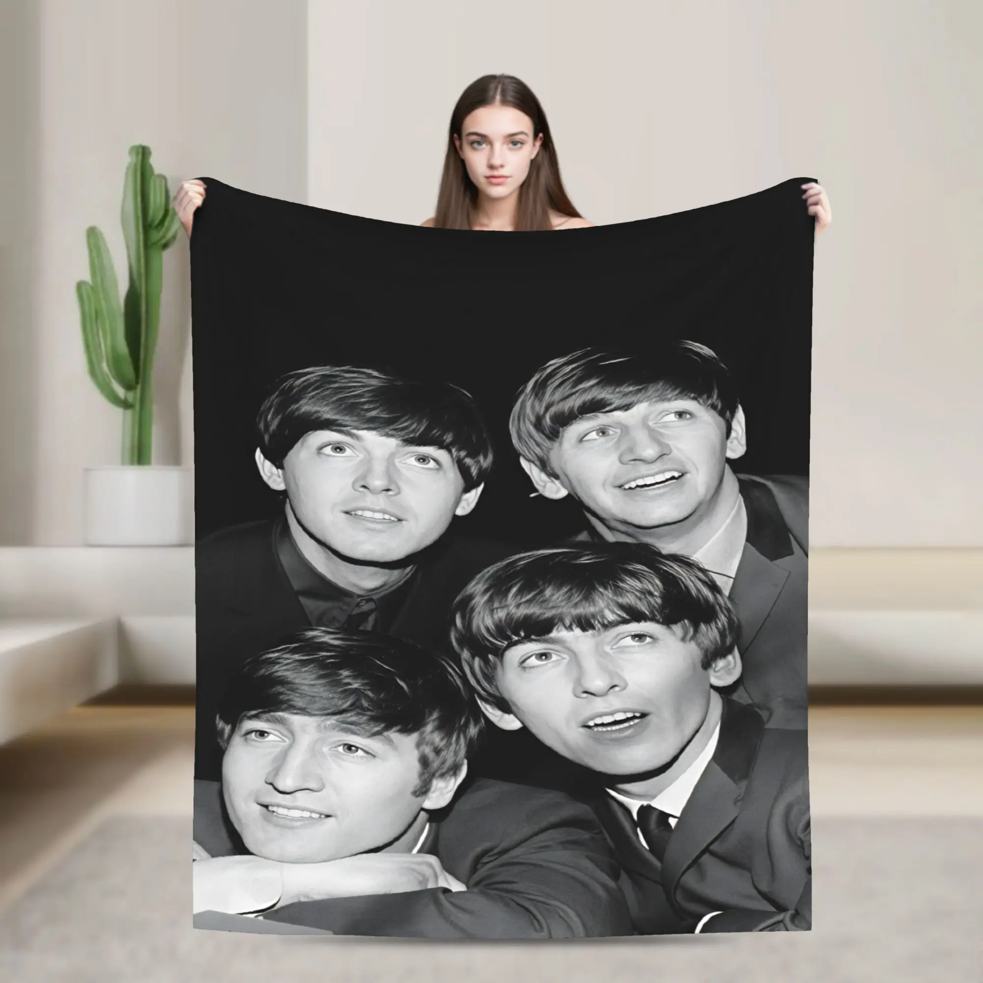 Beatled Music Plush Blanket Child  Flannel Throw Blanket For Home Decor Soft Warm Custom Quality Bedspread Gift