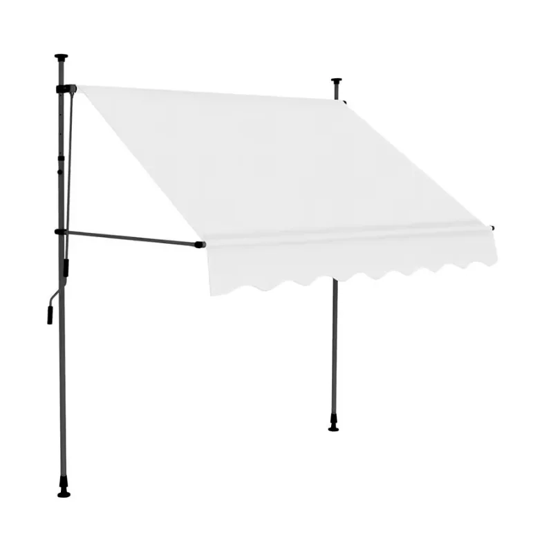 2026 1.5x1.2m 2x1.2m White Color Manual Folding Balcony Awning Strut Awning