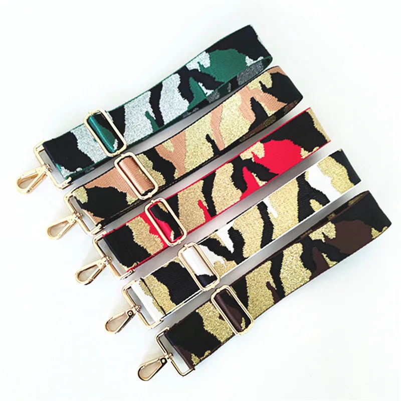 Camouflage Pattern Belts 5cm Rainbow Shoulder Strap for Bag Women Bag Accessories for Crochet Bags