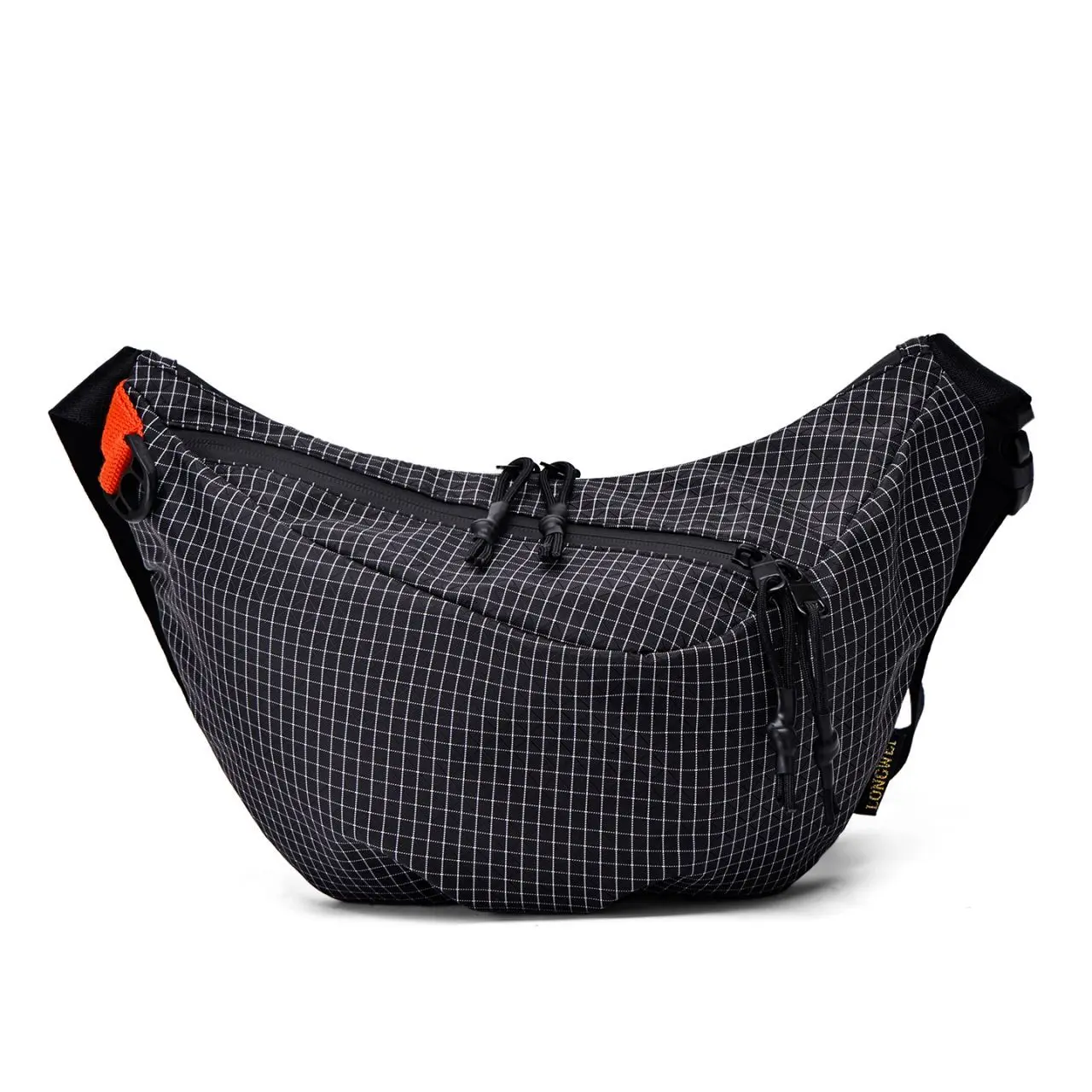 Grid Fabric Large Crossbody Sling Bag Waterproof Fanny Pack Men Women Casual Chest Bag Outdoor Cycling Hiking Waist Bag