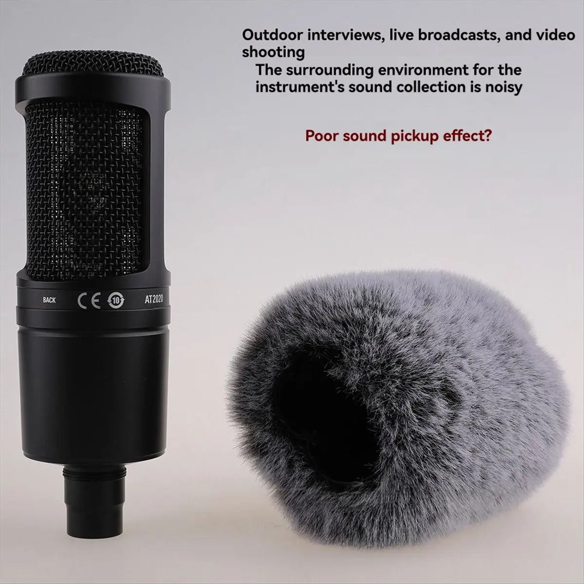 [2026 Trend]Microphone Furry Windscreen Muff Microphone Wind Cover Fuzzy Microphone Cover Fuzzy Microphone Filters for AT2020