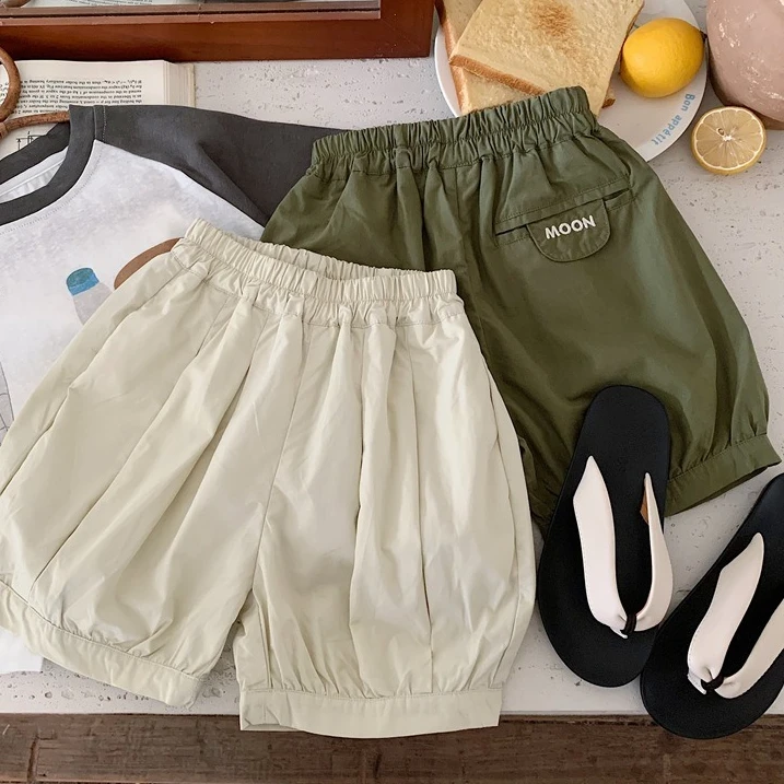 Boys' Pants 2026 New Children's Wear Korean Style Boys and Girls Loose Foreign Style Casual Overalls Five Minute Pants