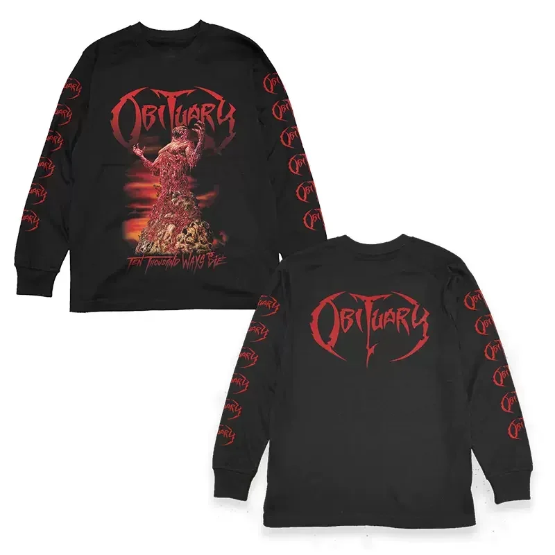 OBITUARY Tshirt Punk Rock Sweatshirts Pullovers Harajuku Hip Hop Streetwear Ten Thousand Ways To Die Hoody Sweatshirts