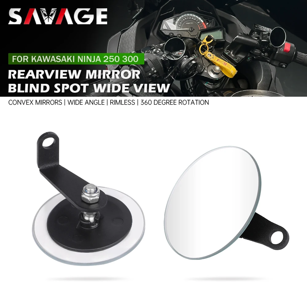 Espelho retrovisor auxiliar para kawasaki ninja 250 300 z300 z250/pro Versys-X 300 ponto cego sem aro barra de visão ampla espelhos laterais