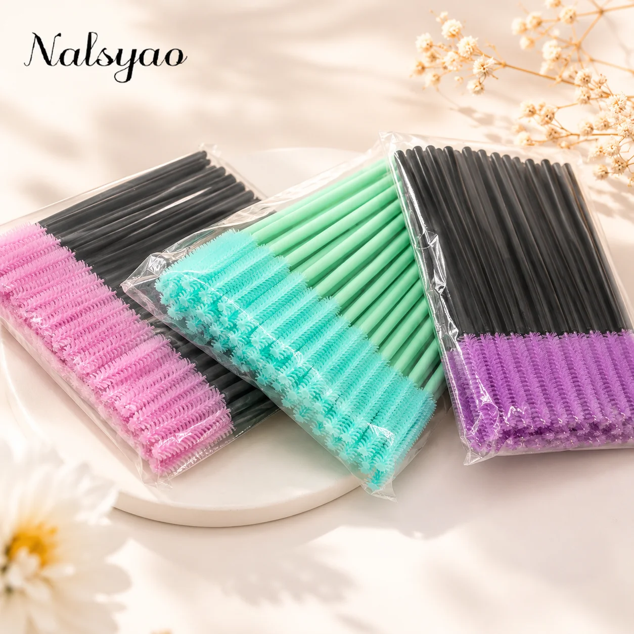 HEIßER 50 stücke Einweg Silikon Wimpern Pinsel Mascara Stick Applikator Wimpern Make-Up Pinsel Wimpern Verlängerung Make-Up-Tools