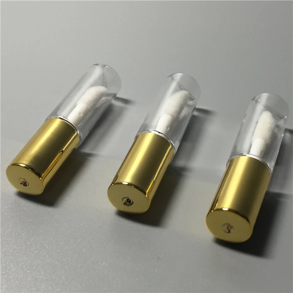 Tubo vacío de brillo de labios de 1,2 ML, contenedor portátil de plástico de oro rosa para lápiz labial, tubo de Mini brillo de labios, venta al por