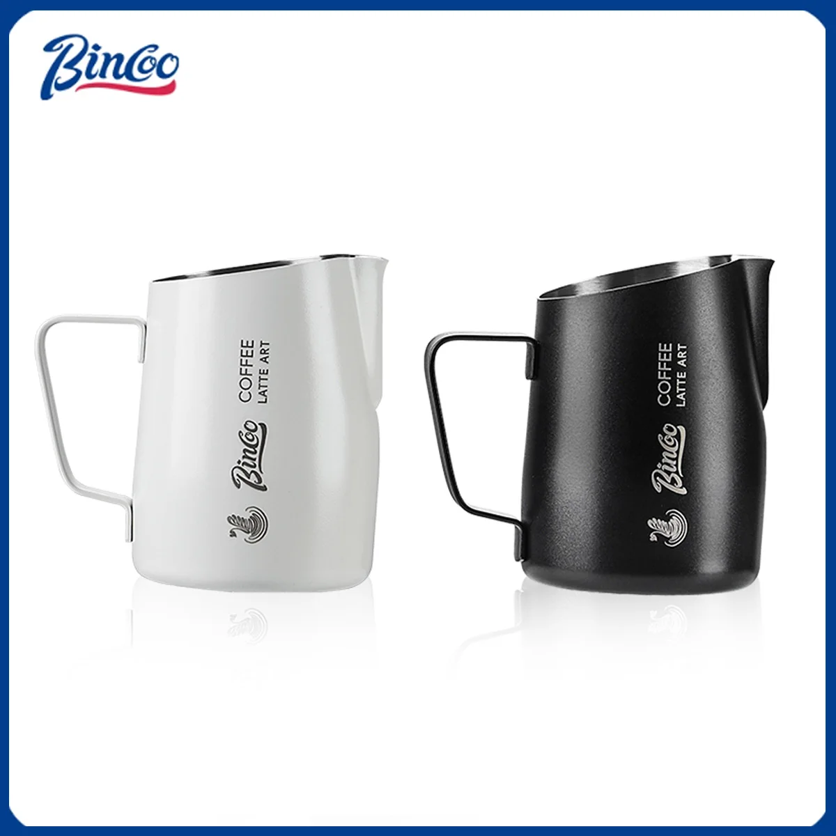 

BINCOO Milk Frothing Pitcher 420ml Milk Frother Cup Espresso Steaming Pitcher Stainless Steel Milk Frother Jug Home Barista Tool