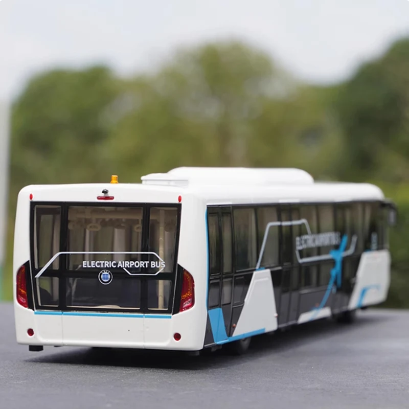 Diecast 1:42 Scale China Hengtian Lingrui Automobile Bus Airport Shuttle Bus Alloy Simulation Bus Model Collection Gift Toys