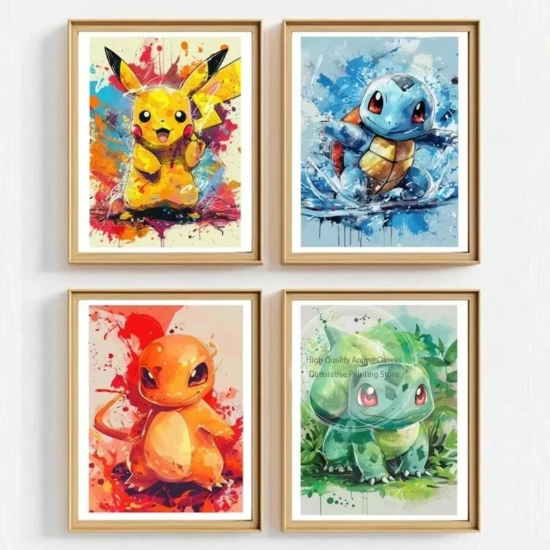 

Алмазная вышивка 5D: Аниме Покемон (Пикачу, Чармандер, Бульбазавр, Сквиртл) — Набор для вышивания мозаикой и крестиком, Декор для дома