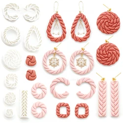 Hollow Ring Polymer Clay Cutter Twist Texture Polymer Clay Earring Mold DIY Holiday Party Earring Pendant Shape Pottery Tools
