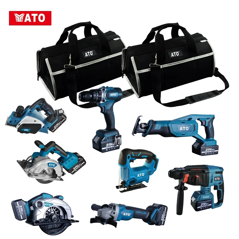 ATO Power Tools N in one High Quality Two Batteries 3.0Ah 4.0Ah 5.0Ah 21V Cordless Brushless Impact Drill Driver