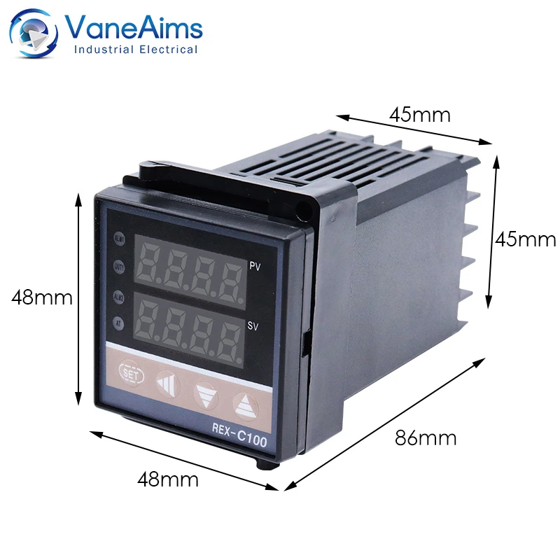 Rex-C100 Digital PID Thermostat SSR Relay Output K J E Type Thermocouple Input 220V rex c100 Temperature Controller 0-400℃