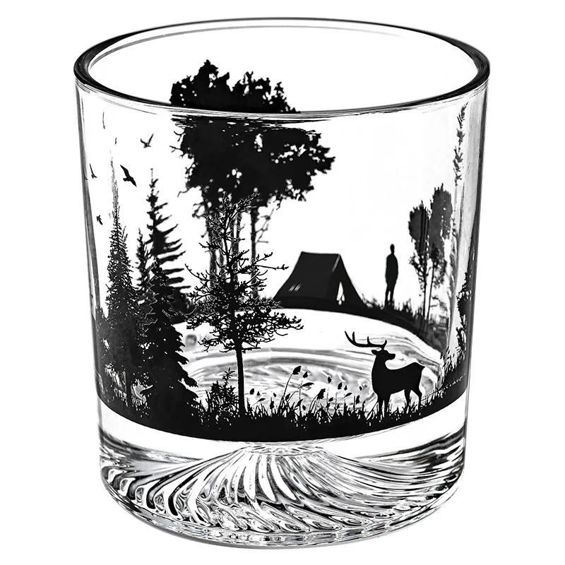 Iceberg-Creative Silhouette Wine Glass, Snow Mountain Cup, Thick Bottom Rock Cup, Christmas Gift, Whiskey Cup