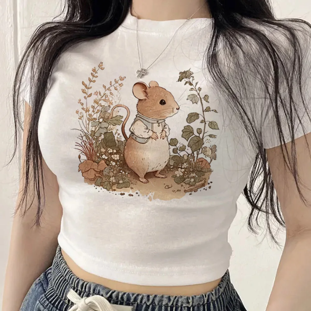 Goblincore crop top girl gothic kawaii cute t shirt clearance sales alternative  vintage