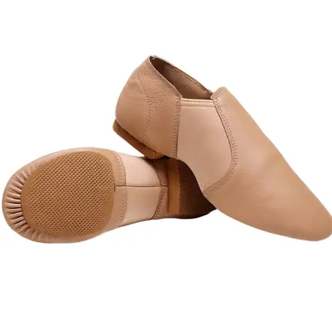 24-44 Coupons Women's Slip on Sneakers Genuine Leather Dancing Shoe for Men Adult Kids Girls Black sports Boots Jazz Dance Shoes