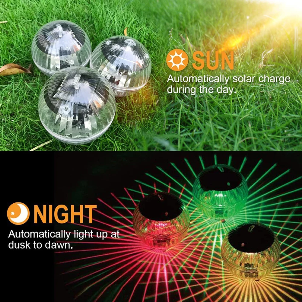 Solar Light Water Floating Automatically Light Up LED Floating Waterproof Pond Color Change Fountain Light Baths, Swimming Pools