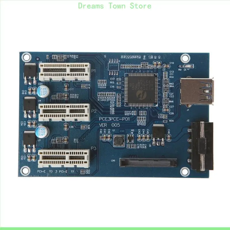 HX6A 1 to 3 Port PCI Express Switch Multiplier HUB Riser Card for BTC Miner Ethereum