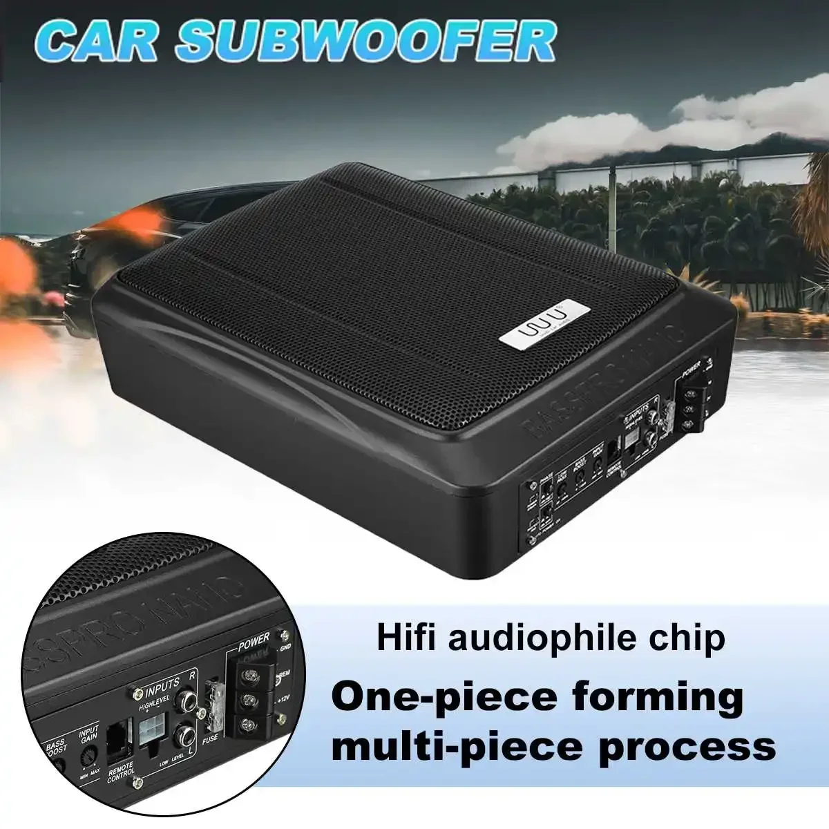 10Inch 900W Car Subwoofer Car Audio Slim Under Seat Active Subwoofer Bass Amplifier Speaker Car Amplifier Subwoofers Woofer 12V