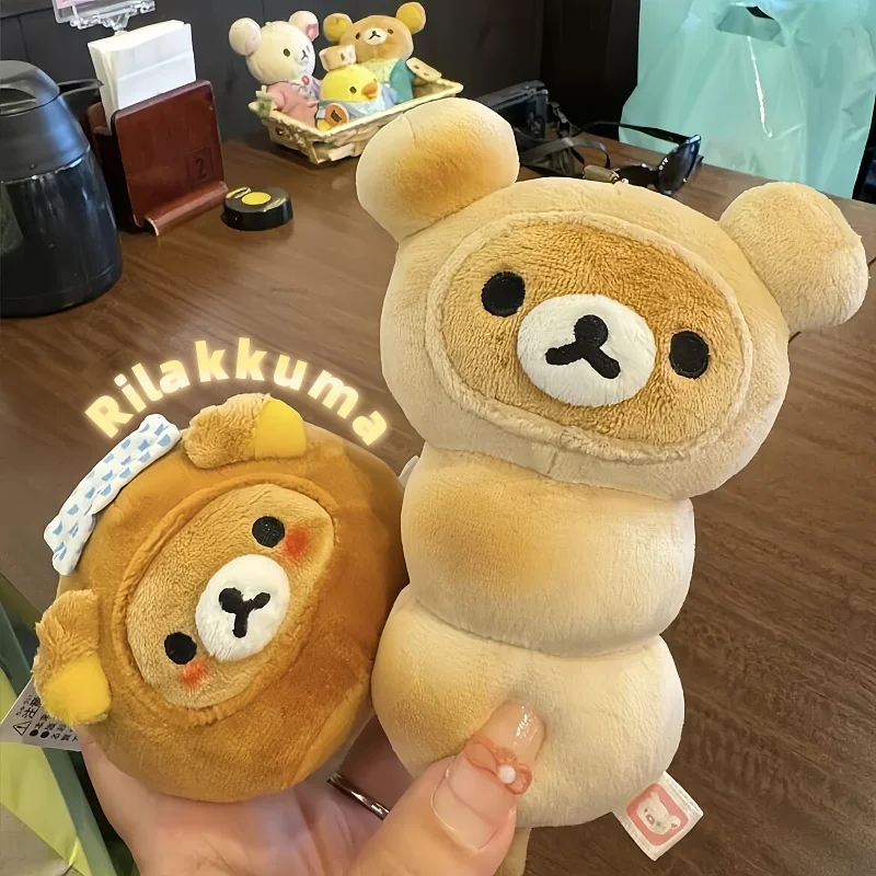 Rilakkuma Cute Baked Mantou Cartoon Girl Bag Hanging Piece High Quality Replica Rilakkuma Anime Peripherals