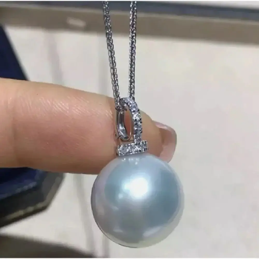 18'' Pearl Pendant 11-12mm Customized Jewelry AAA+ AKOYA White Necklace 925S Freeshippings Items