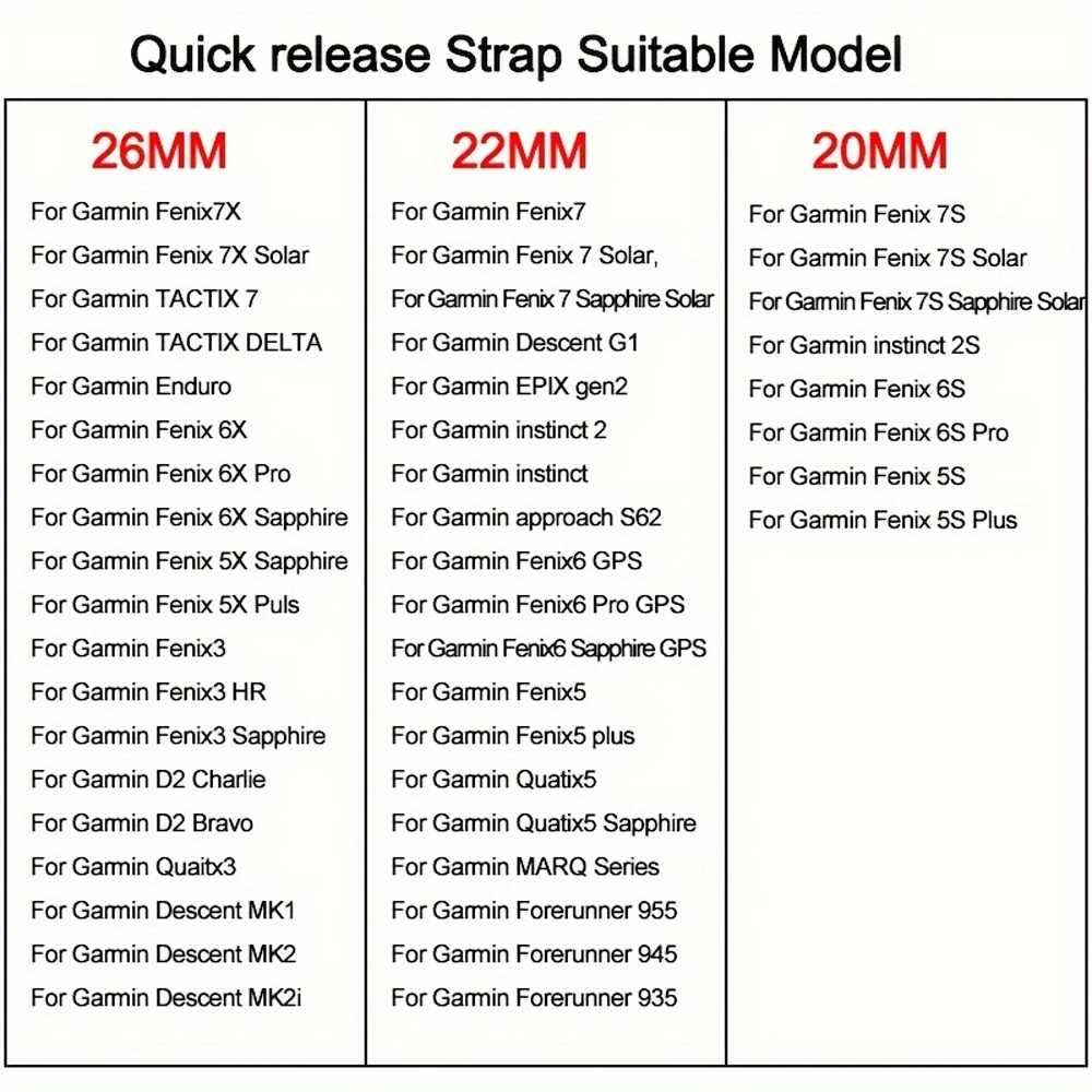 Silicone Watch Strap 26mm 22mm For QuickFit Garmin Band Fenix 8 7X 7 7S 6X 6 Pro 5 5X Epix 2 Forerunner 965 955 945 Instinct 2 image 2